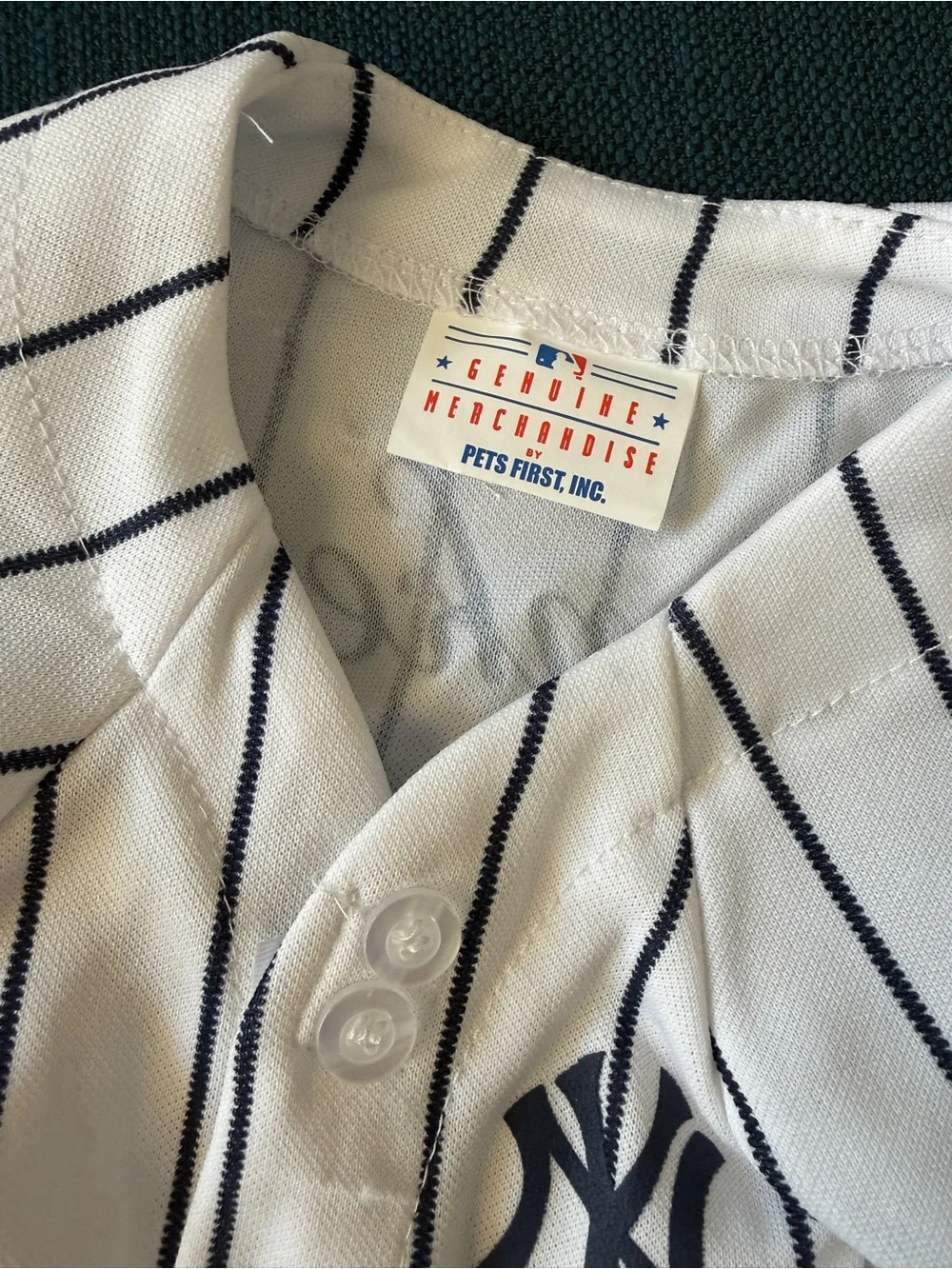 Pets Dog New York Yankees White & Navy Pinstripe Button-Front Shirt